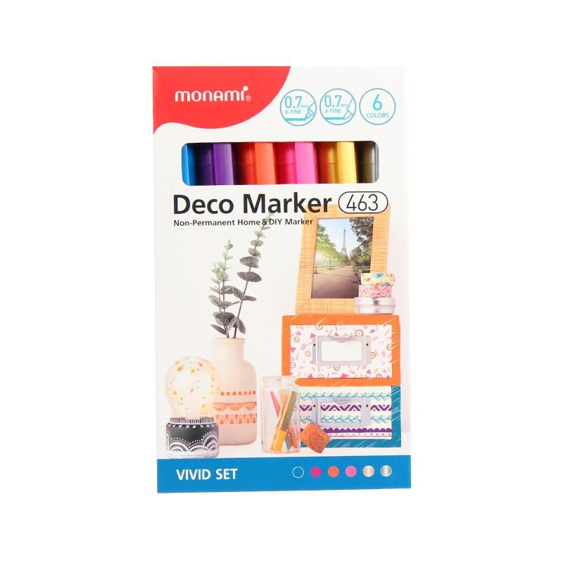 MONAMI® Deco Marker 463, 0,7mm, sada VIVID SET, 6ks, 20800015080