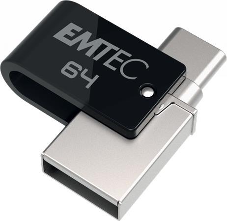 USB kľúč, 64 GB, USB 3.2, vstup USB-A / výstup USB-C, EMTEC „T260C Dual“