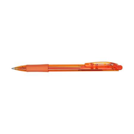 Guľôčkové pero, 0,35 mm, stláčací mechanizmus, PENTEL "BK417", oranžová