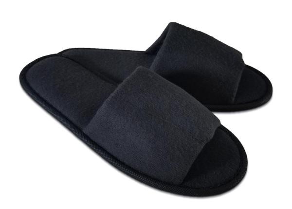 Papuče s otvorenou špičkou, 28 cm, čierne