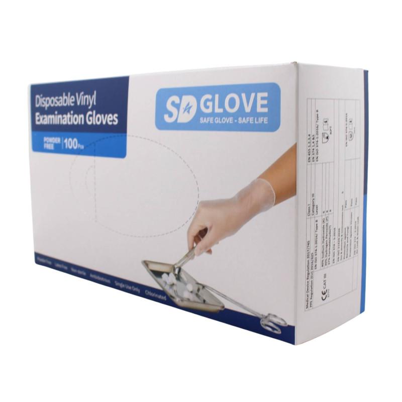 Vinylové rukavice jednorázové SD GLOVE L 100ks