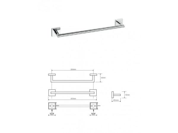 Držiak uterákov DESIGN A, 355 mm