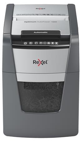 Skartovací stroj, konfety, 100 listov, REXEL "Optimum AutoFeed+ 100X"