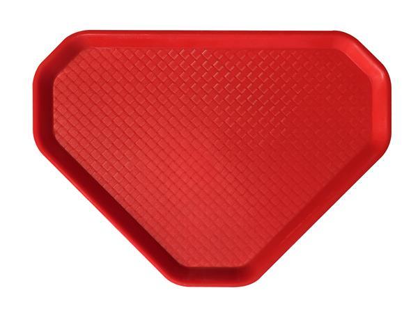 . Podnos, samoobslužný, trojuholníkový, plastový, servírovací, červená, 47,5x34 cm