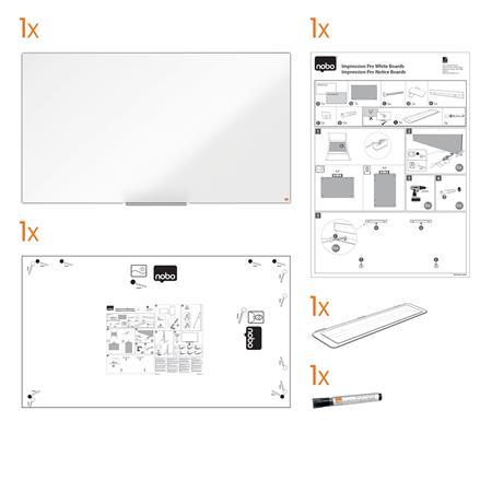 Biela tabuľa, smaltovaná, magnetická, širokouhlá, 55"/122x69 cm,hliníkový rám, NOBO "Impre