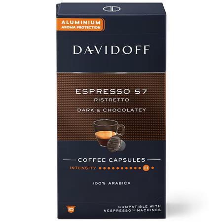 Kávové kapsule, kompatibilné s Nespresso®, 10 ks, DAVIDOFF "Espresso 57" 1