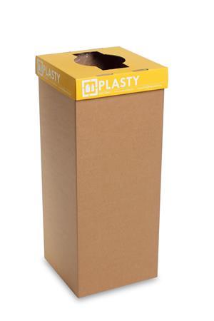 Odpadkový kôš na triedenie odpadkov, recyklovaný, SK popis, 60 l, RECOBIN "Office", žltá
