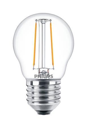 ED žiarovka, E27, malá guľa, P45, 2W, 250lm, 2700K, PHILIPS "CorePro"