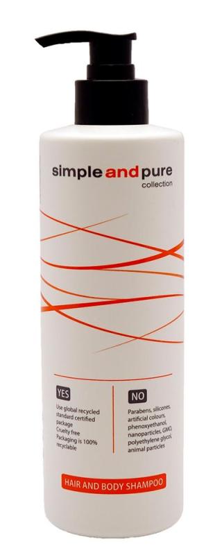 Šampón na vlasy a telo, dávkovač s pumpičkou, 450 ml, Simple and Pure
