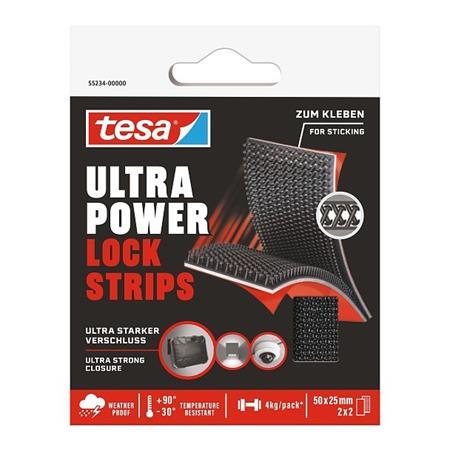Samolepiaci suchý zips - prúžky, obojstranný, 25 x 50 mm, TESA "Ultra Power Lock" 1