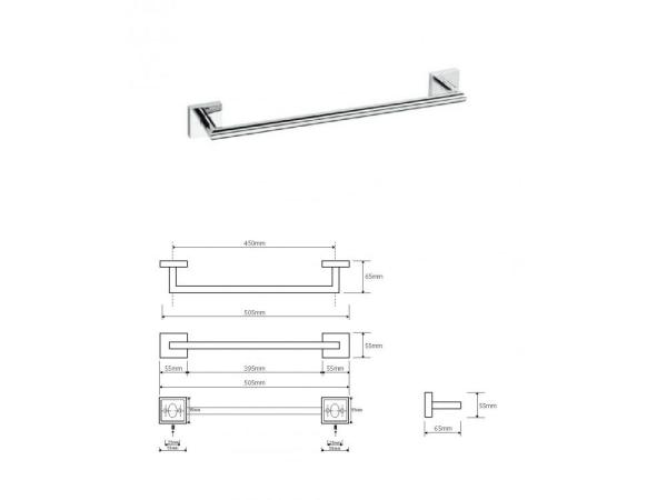 Držiak uterákov DESIGN A, 505 mm