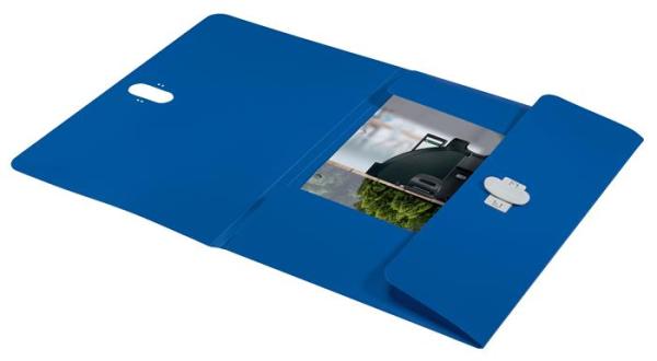 Dosky na dokumenty, 11 mm, PP, A4, LEITZ "Recycle", modrá