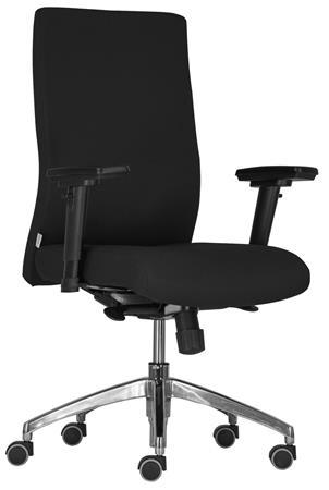 . Kancelárska stolička, čalúnená, s opierkami rúk, chrómový podstavec, "BOSTON 24", čierna