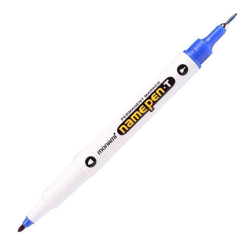 MONAMI® Permanentný univerzálny obojstranný popisovač NAME PEN, Modrý, 20710015010