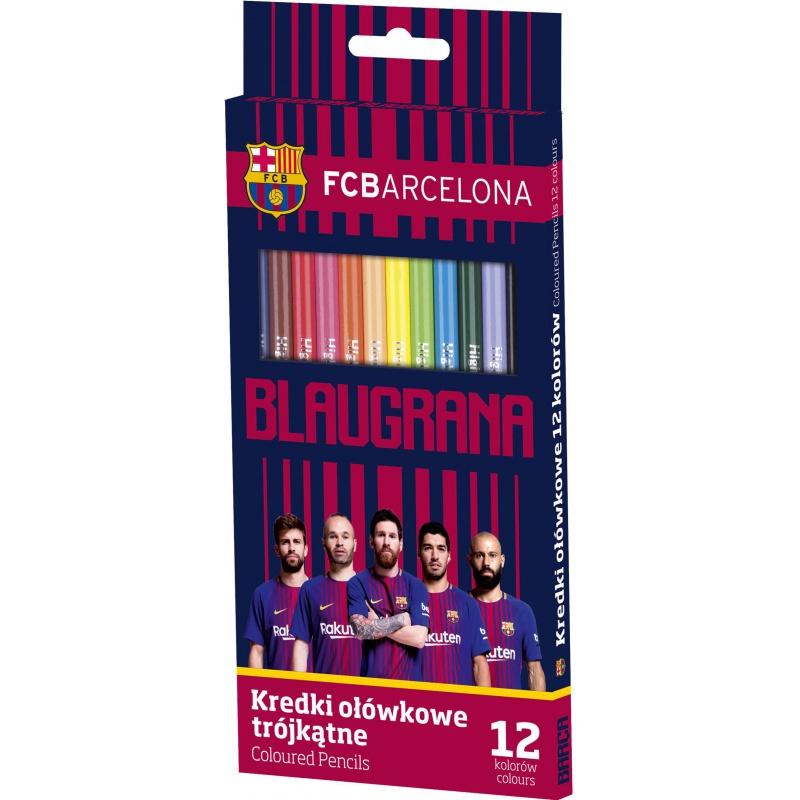 Ergonomické trojhranné farbičky 12ks FC BARCELONA, FC-214, 312018005