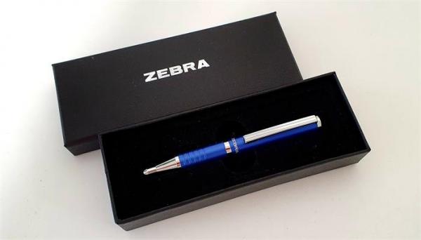 Guľôčkové pero, 0,24 mm, teleskopické telo, kovová modrá, ZEBRA "SL-F1", modrá