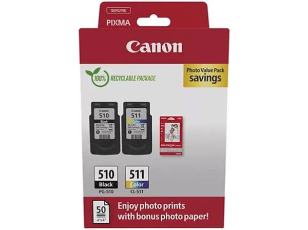 CANON PG510/CL511 atramentová náplň multipack + GP-501 fotopapier, pre Pixma MP240 tlačiarne, CA