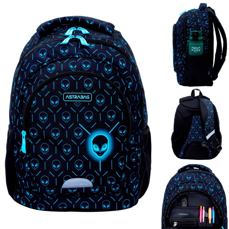 Školský batoh pre prvý stupeň AstraBAG NEON UFO, AB330, 502025012