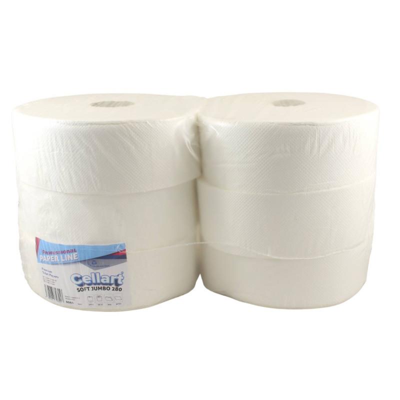 Toaletný papier CELLART SOFT JUMBO Ø 28cm, 255m 2vrst. 6ks