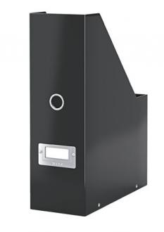 Zakladač, PP/kartón, 95 mm, lakový lesk, LEITZ "Click&Store", čierny