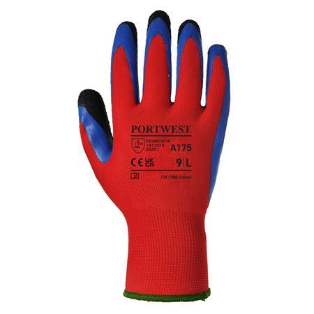 . Ochranné rukavice, latexové, XL, "Duo-Flex", červeno-modrá
