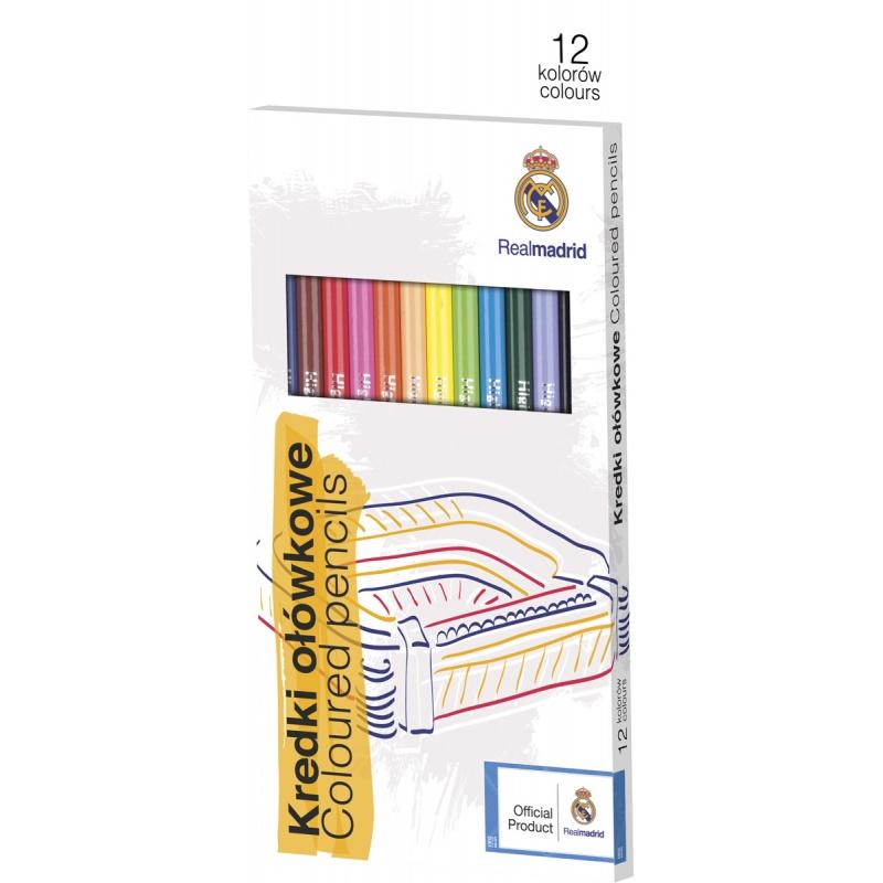 Ergonomické trojhranné farbičky 12ks REAL MADRID, 312116006