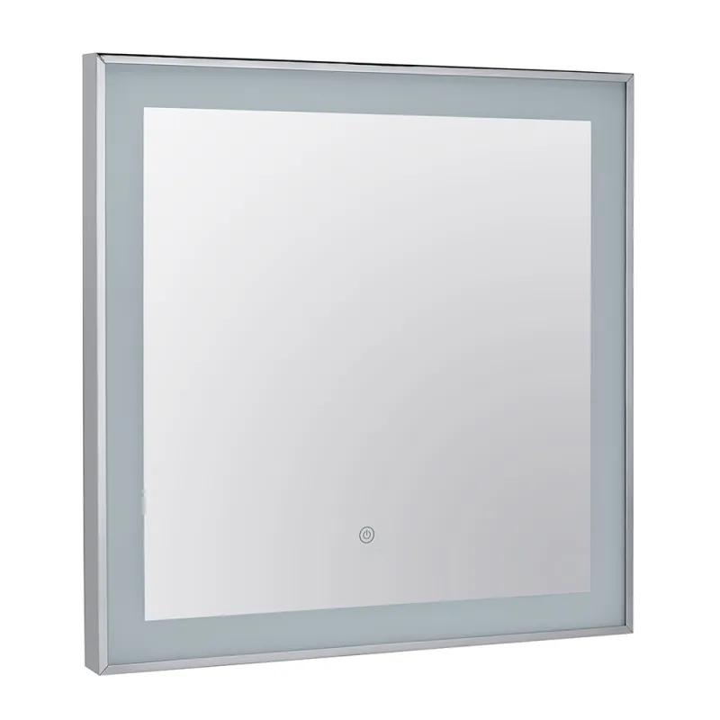 Zrkadlo s LED osvetlením, zarámované, 600×600 mm