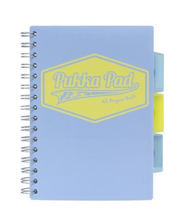 Špirálový zošit, A5, linajkový, 200 listov, PUKKA PAD "Pastel project book", rôzne farby