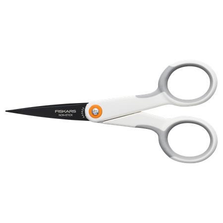 Nožnice, univerzálne, s nepriľnavým povrchom, 13 cm, FISKARS "MicroTip Titanium", biela