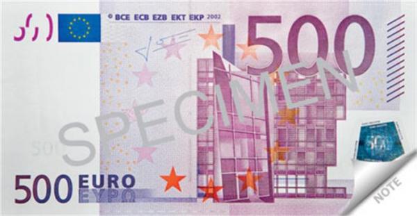 Poznámkový blok, 70 listov, 120x61,5 mm, PANTA PLAST "500 Euro"