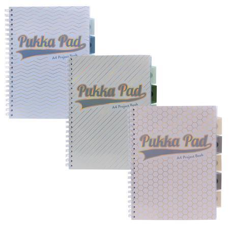 Špirálový zošit, A4, linajkový, s rozraďovačom, 100 listov, PUKKA PAD "Haze Project Book"