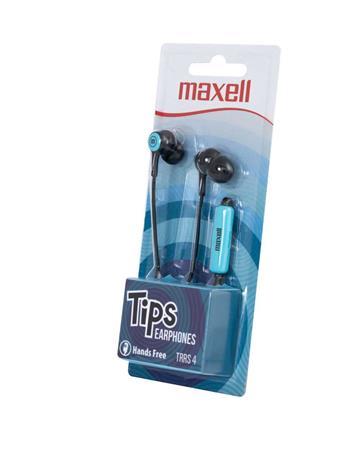 Slúchadlá, s mikrofónom, MAXELL "Tips", modrá-čierna