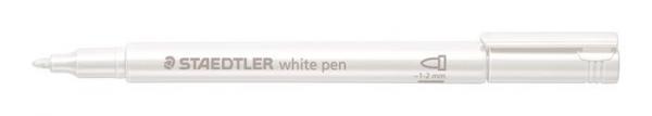 Dekoračný popisovač, 1-2 mm, kužeľový hrot, STAEDTLER "Design Journey Metallic Pen", biely