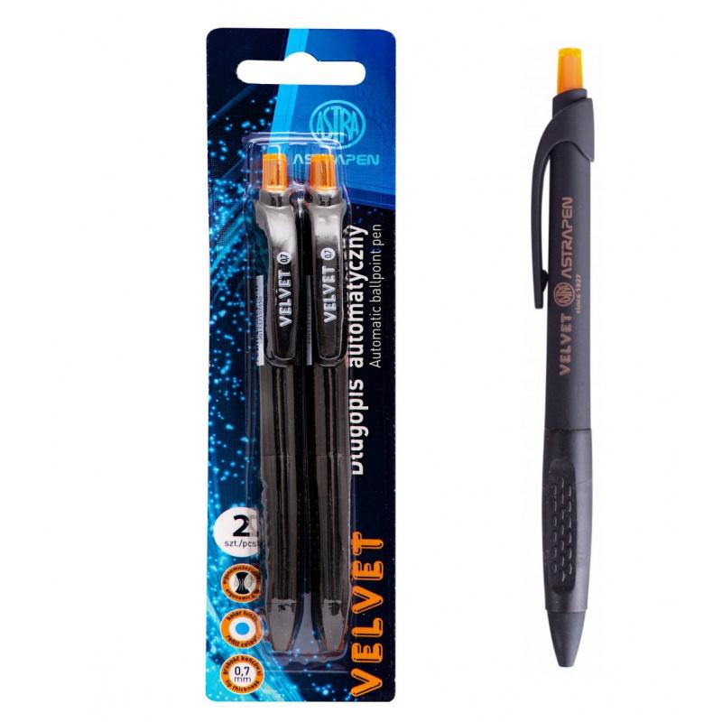 2ks - ASTRAPEN VELVET, Guľôčkové pero 0,7mm, modré, blister, 201022030