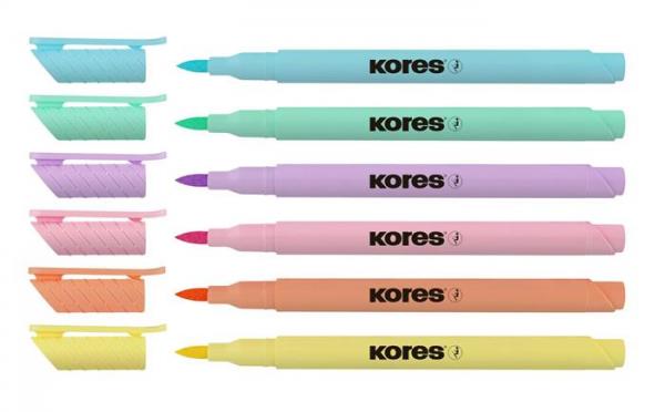 Fixky, sada, KORES "Pastel Style", 6 pastelových farieb