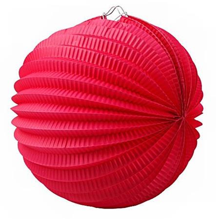 . Lampión, okrúhly, 22 cm, červený 1