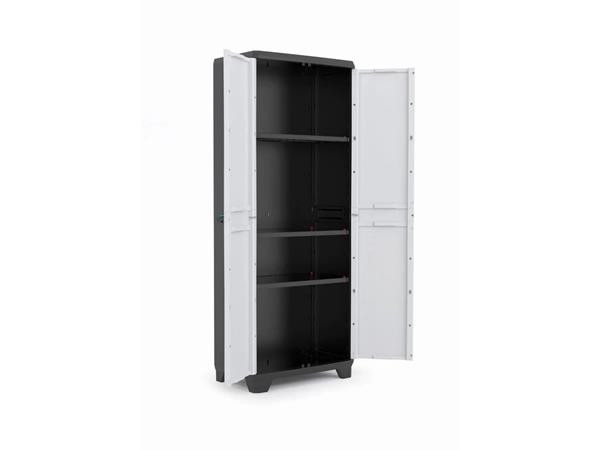 Skriňa na náradie, vysoká, plastová, KETER "Linear", čierna-sivá 4