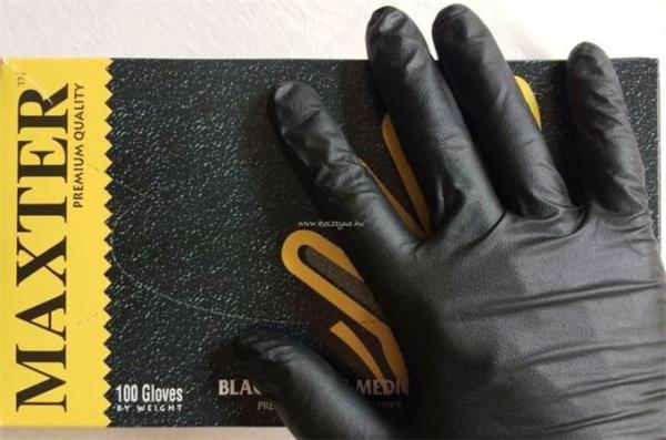 . Ochranné rukavice, jednorazové, nitrilové, veľkosť XL, 100 ks, nepudrované, čierna