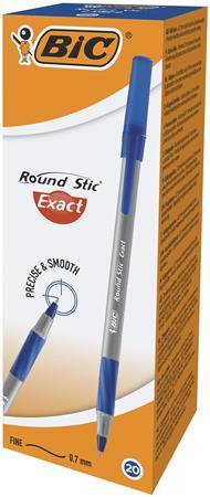 Guľôčkové pero, 0,28 mm, s vrchnákom, BIC "Round Stic Exact", modré