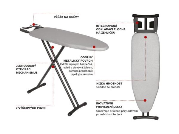 Žehliaca doska Classic, svetlo šedá