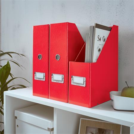 Zakladač, PP/kartón, 95 mm, LEITZ "Click&Store", červená