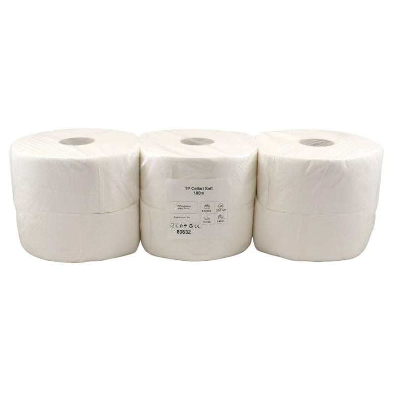 Toaletný papier SOFT JUMBO Ø 23cm, 180m 2vrst. 6ks