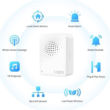 Smart IoT Hub + zvonček/siréna, TP-LINK, "Tapo H100", biela