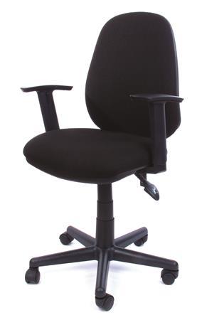 Kancelárska stolička, s nastaviteľnými opierkami rúk, čierne čalúnenie, MAYAH "Smile"