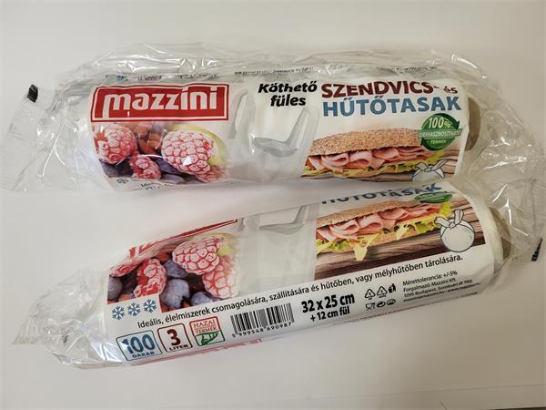 Vrecká na chladenie a desiatu, so zaväzovaním, 3 l, MAZZINI, priehľadná