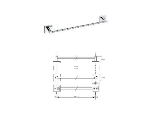 Držiak uterákov DESIGN B, 355 mm