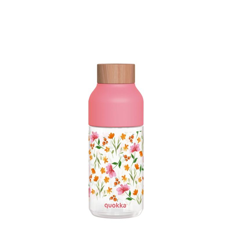 Quokka Ice, Plastová fľaša Pink Flowers, 570ml, 06997