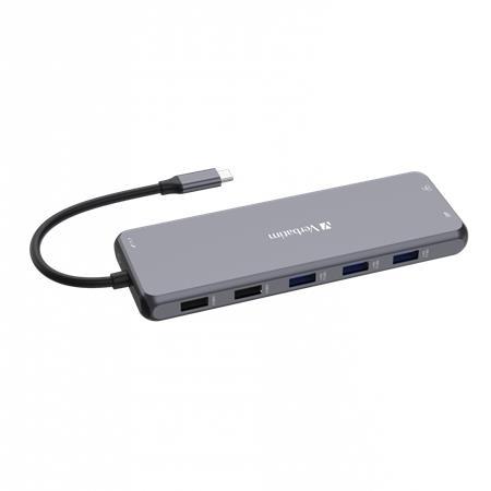 USB HUB, 2xUSB-C PD/2xHDMI/DP/6xUSB-A/RJ45/audio, VERBATIM