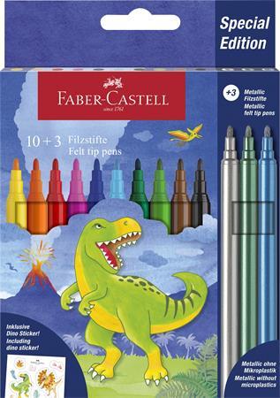 Fixky, sada, FABER-CASTELL "Dinoszaurusz" 10 rôznych farieb + 3 kovové farby