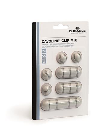 Úchytka na káble, samolepiaca, DURABLE "CAVOLINE® Clip mix", sivá 2